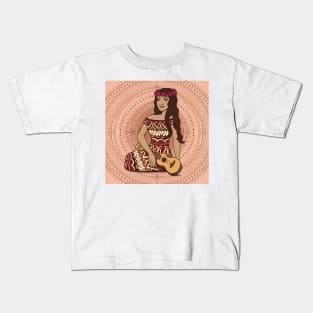 Ukelele Baby - peach Kids T-Shirt